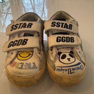 Golden Goose Kids Off-White Old School Nappa Graffiti Print Sneakers - Size 5.5